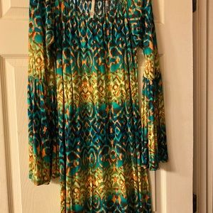 Dress with a bell sleeve